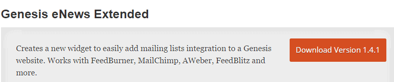 Genesis eNews Extended Plugin