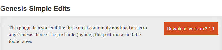 Genesis Simple Edits WordPress Plugin