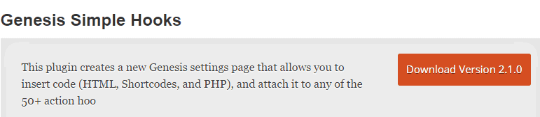 Genesis Simple Hooks WordPress Plugin