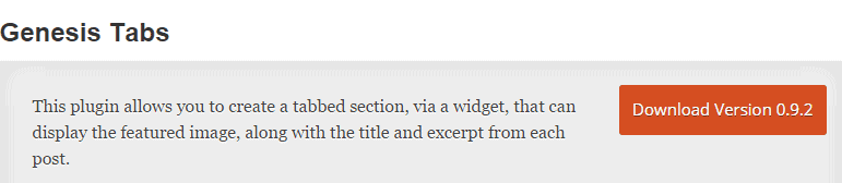 Genesis Tabs Plugin