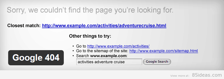 Google 404 Plugin