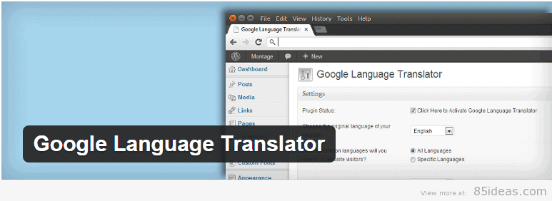 Google Language Translator Plugin