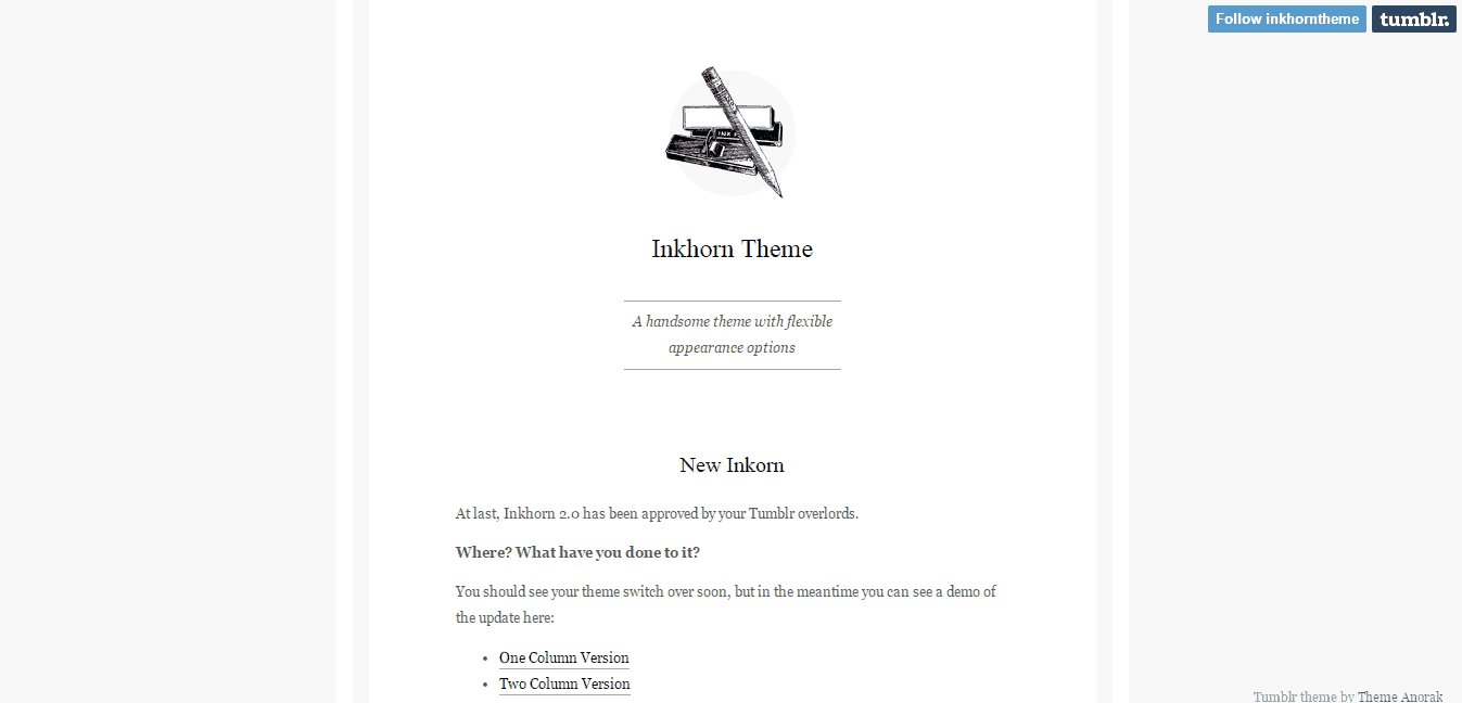 Inkhorn Tumblr Theme