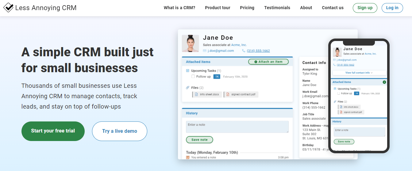 Less Annoying CRM