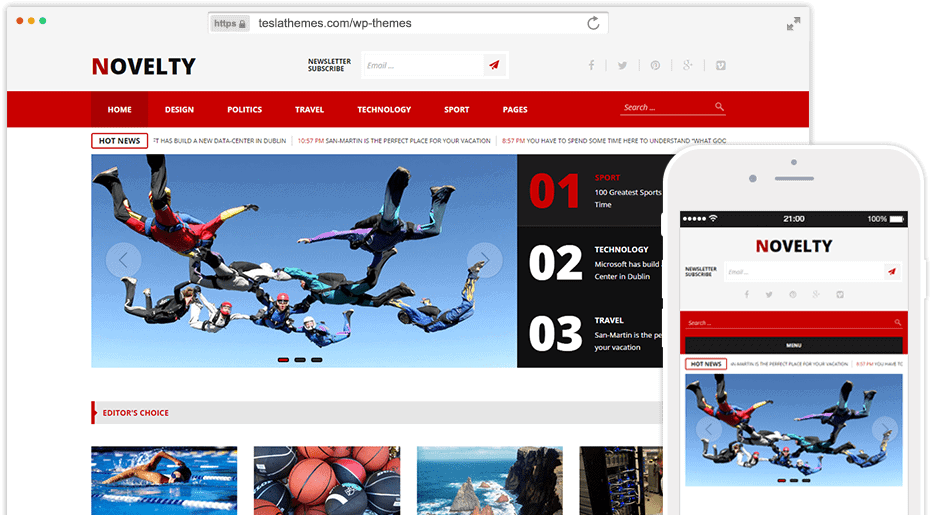 Novelty magazine theme