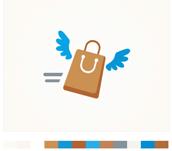 Package logo with wings