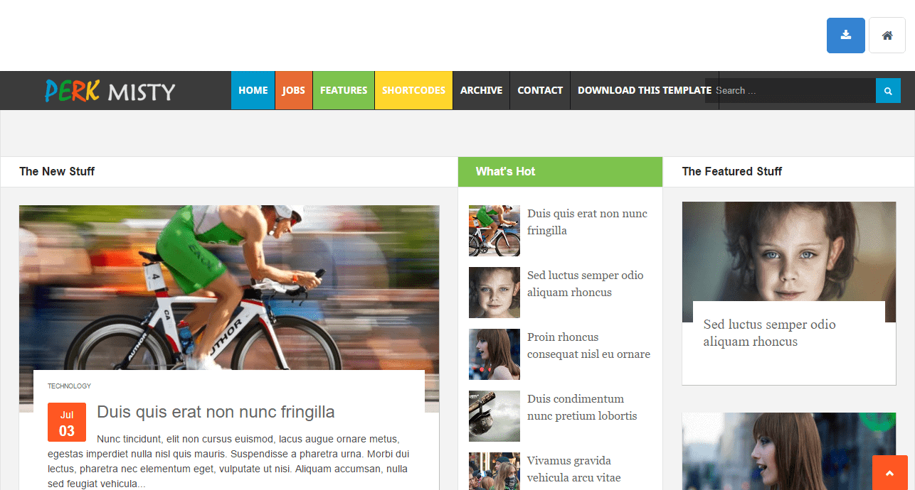 Perk Misty Blogger Templates