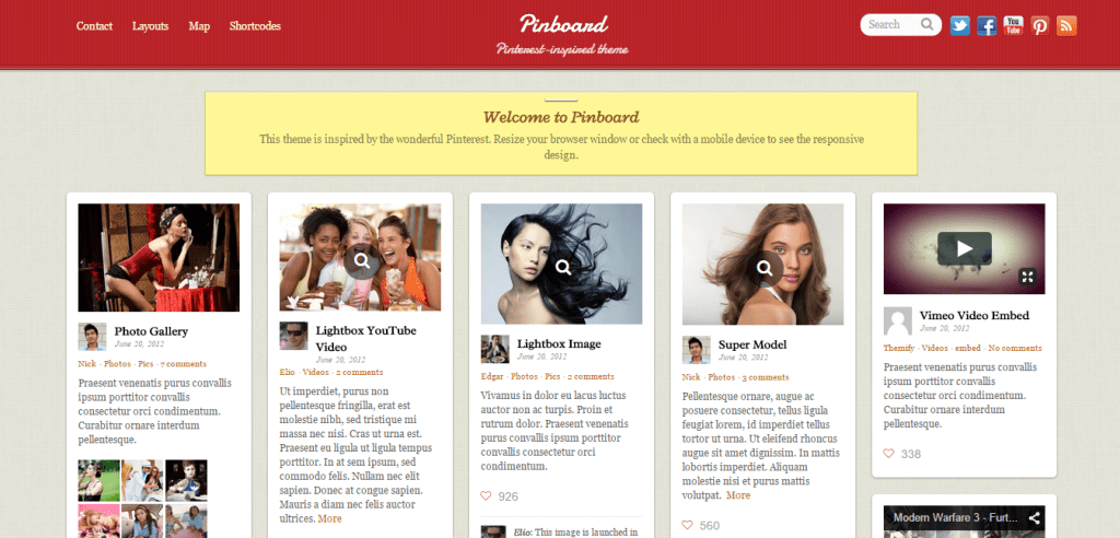 Pinboard theme