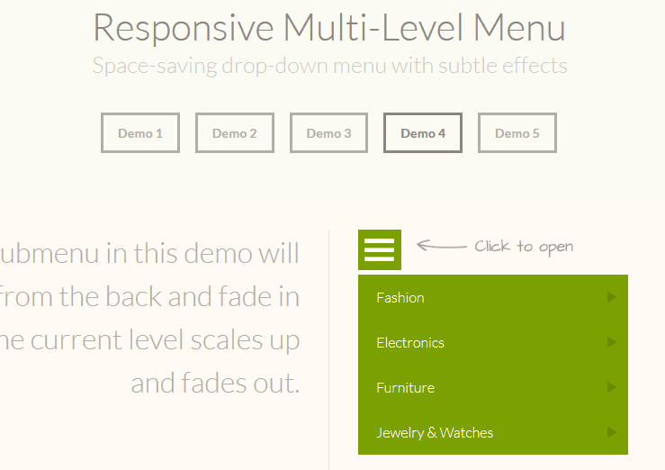 Responsive Multi-Level Menu