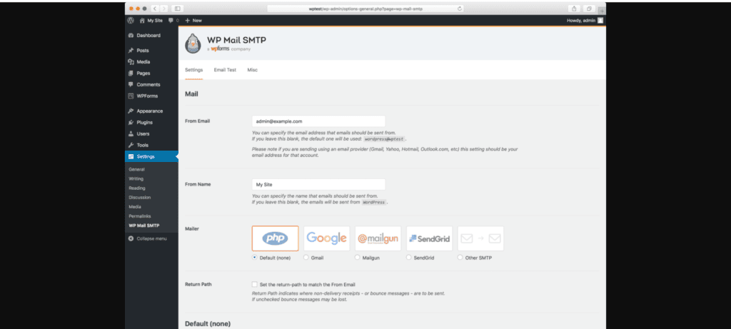 Wordpress not sending email error