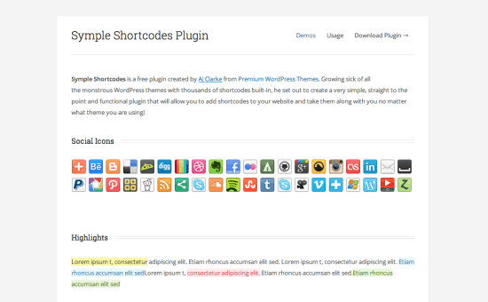 Symple Shortcodes Plugin