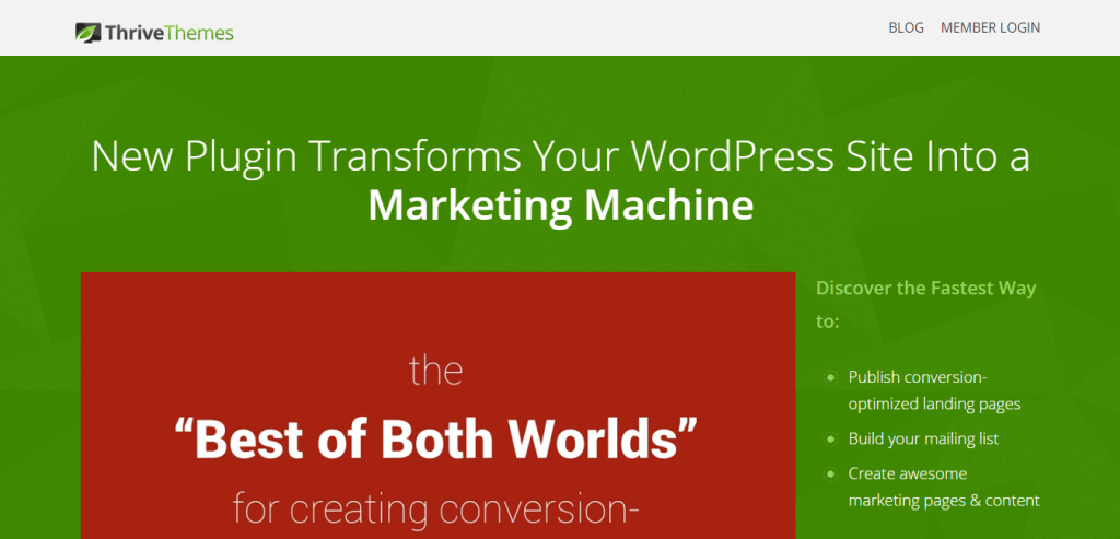Thrive Landing Pages Plugin