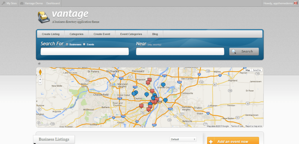 Vantage business directory theme