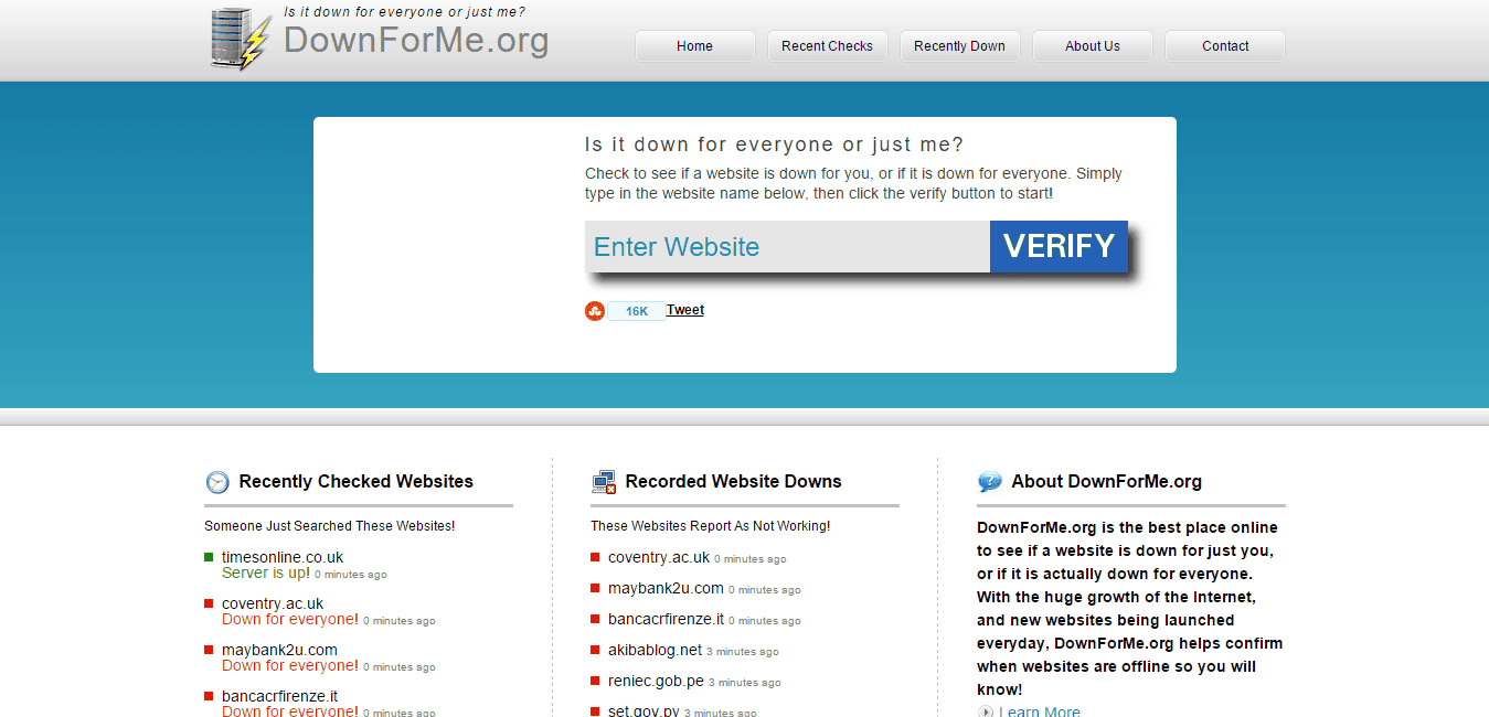 Website Down Or Offline For You