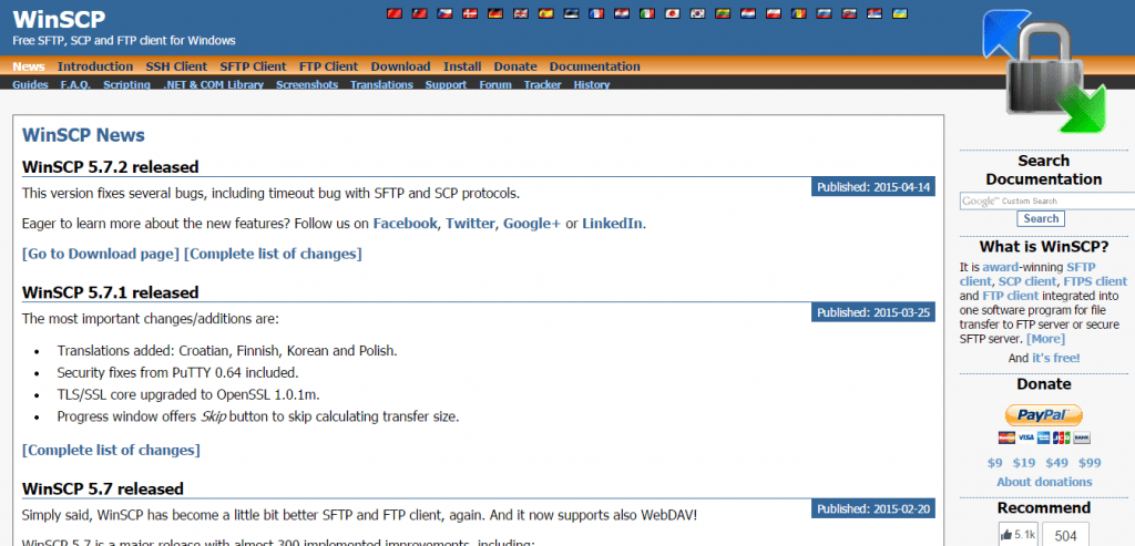 WinSCP FTP client for Windows