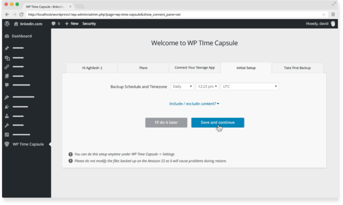 wp time capsule