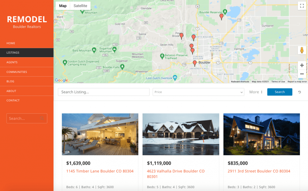 WPRealEstate search interface