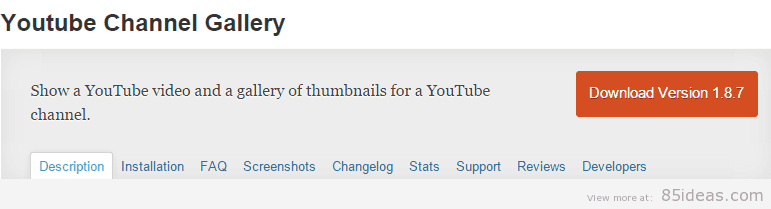 Youtube Channel Gallery Plugin